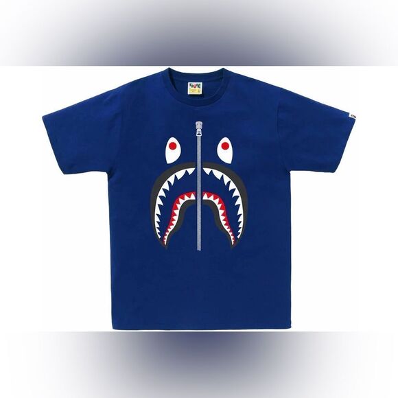 NWT- BAPE -Shark Tee- Dark Blue- Size XXL - Picture 1 of 13